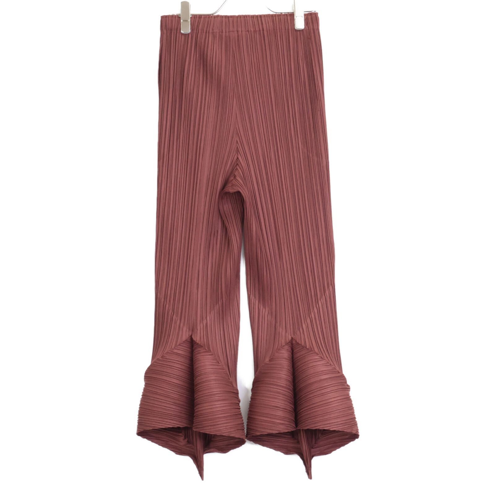 PLEATS PLEASE プリーツプリーズ ﾌﾞﾗｳﾝ ﾎﾟﾘｴｽﾃﾙ 立体ﾌﾟﾘｰﾂｲｰｼﾞｰｽﾄﾚｰﾄ