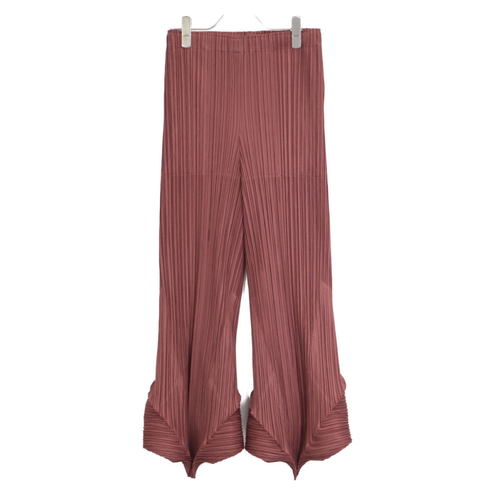 PLEATS PLEASE プリーツプリーズ　バウンスパンツ PLEATS PLEASE プリーツプリーズ ﾌﾞﾗｳﾝ ﾎﾟﾘｴｽﾃﾙ 立体ﾌﾟﾘｰﾂｲｰｼﾞｰｽﾄﾚｰﾄ