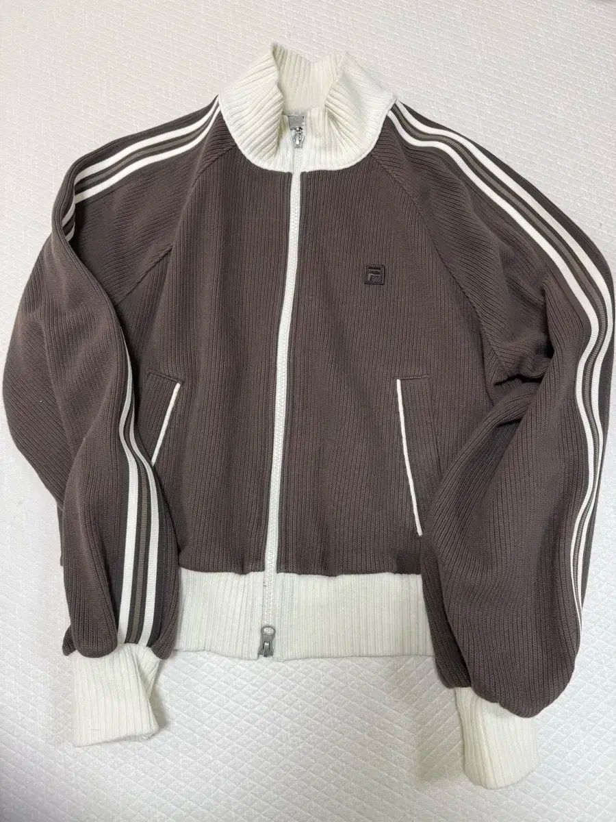 FILA レディース ニットトラック ジップアップ ブラウン