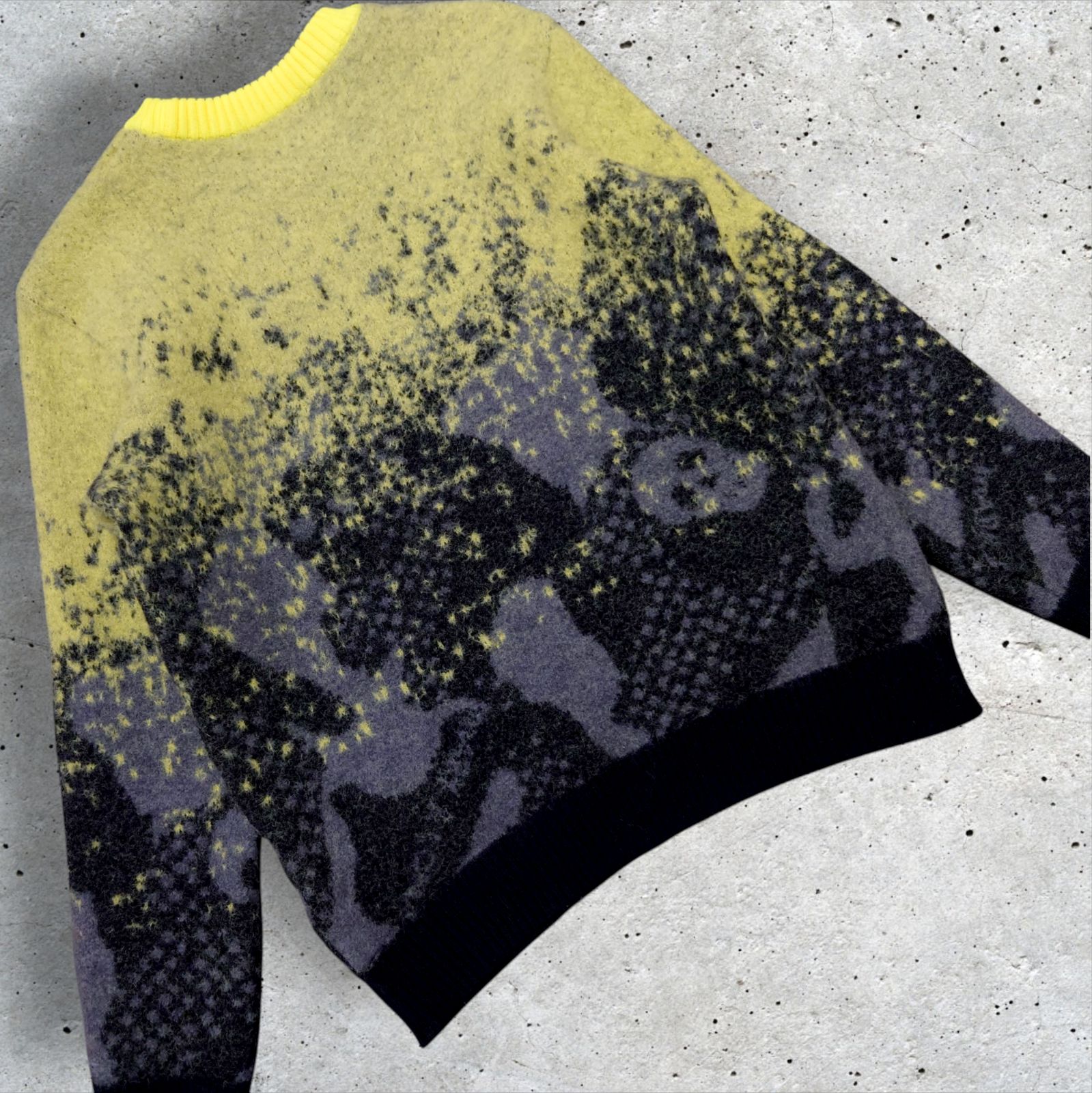 極美品 MARK&LONA GOLF 総柄 セール ゴルフニット バイカラー カモ柄