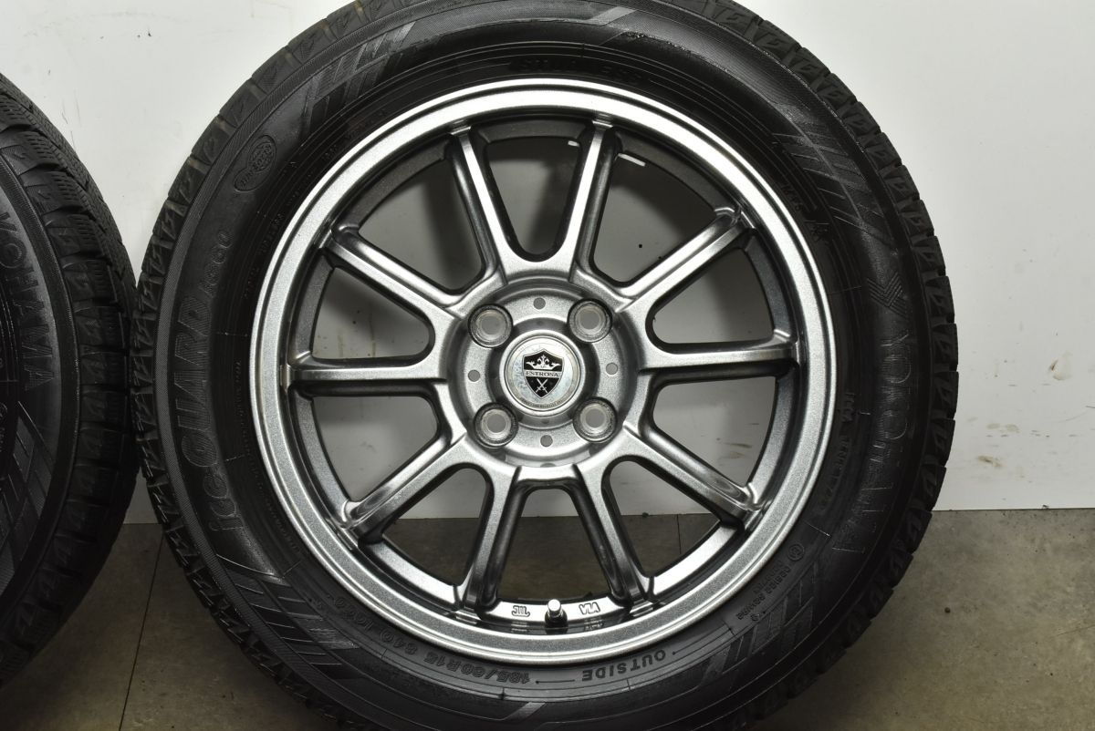 バリ溝】ESTROSA 15in 5.5J +45 PCD100 ヨコハマ アイスガード iG60