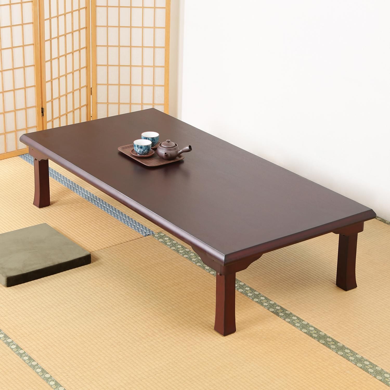 ♪折りたたみ 折脚 和風座卓 ［幅150✕奥行75cm］ 座卓 食卓 食卓