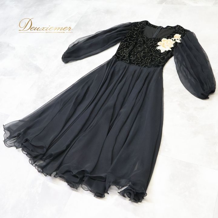 【日本製 社交ダンス衣装】ブラック CHACOTT ワンピース ドレス ベロア 社交ダンス 衣装 チャコット Chacott ワンピース ドレス パーティ