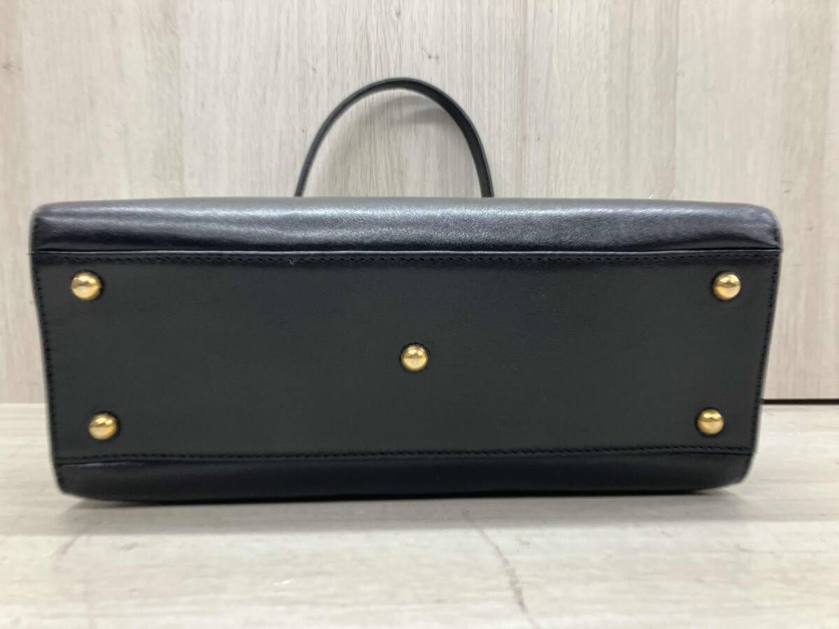 通年 GOLD PFEIL ゴールド ファイル ハンドバッグ レザー ブラック