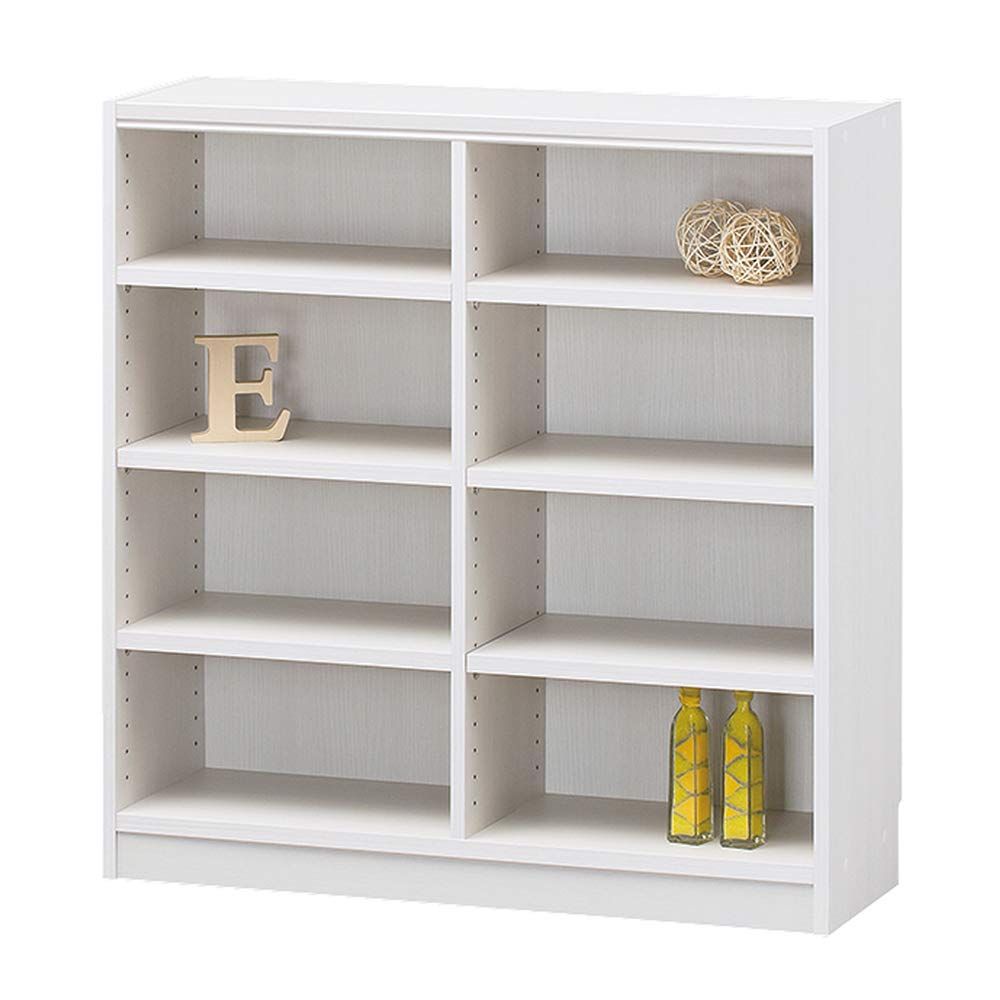 白井産業 自由フリーラックシェルフ 本棚 ホワイト 木目 TNL-9087 WH タナリオ