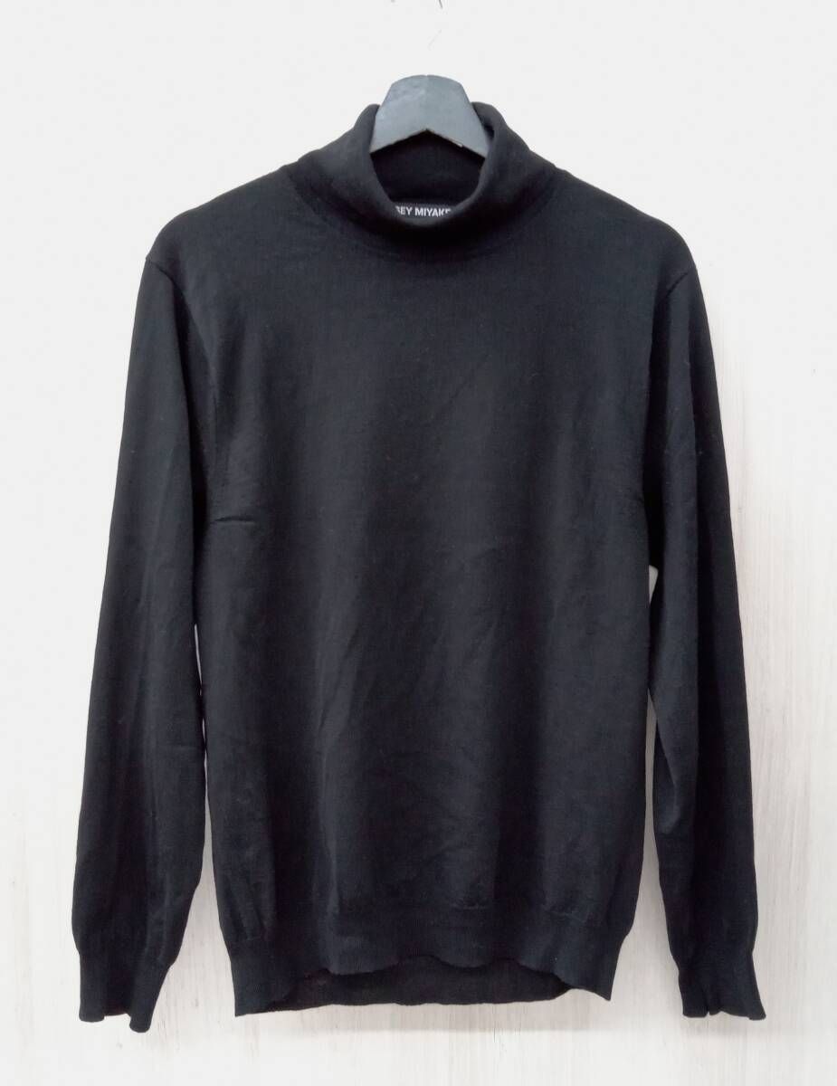 ISSEY MIYAKE イッセイミヤケ ニット 90 s-00 s ウールタートルネックセーター ブラック サイズ3