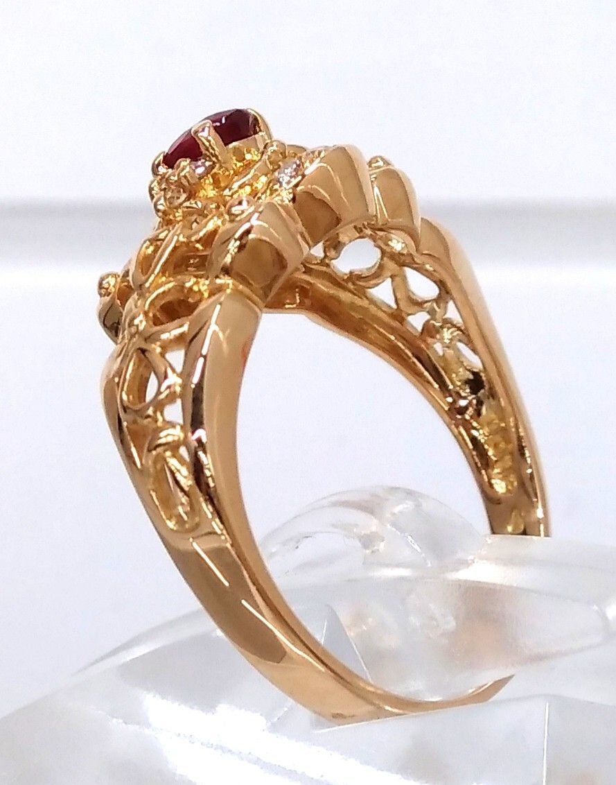 新品仕上げ済/ソーティング付】 K18 天然ルビー 0.22ct 天然