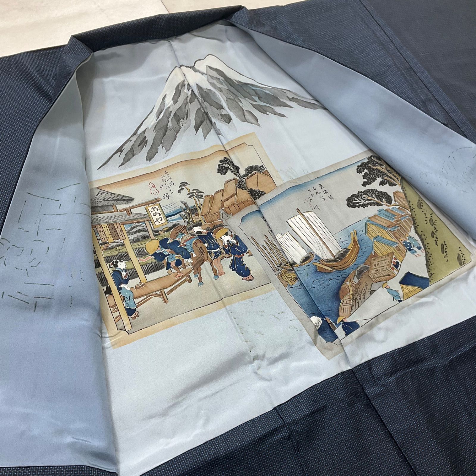 kimono+one⬛️男前屋⬛️男長羽織⬛️本場奄美大島紬正絹⬛️裄69.5丈