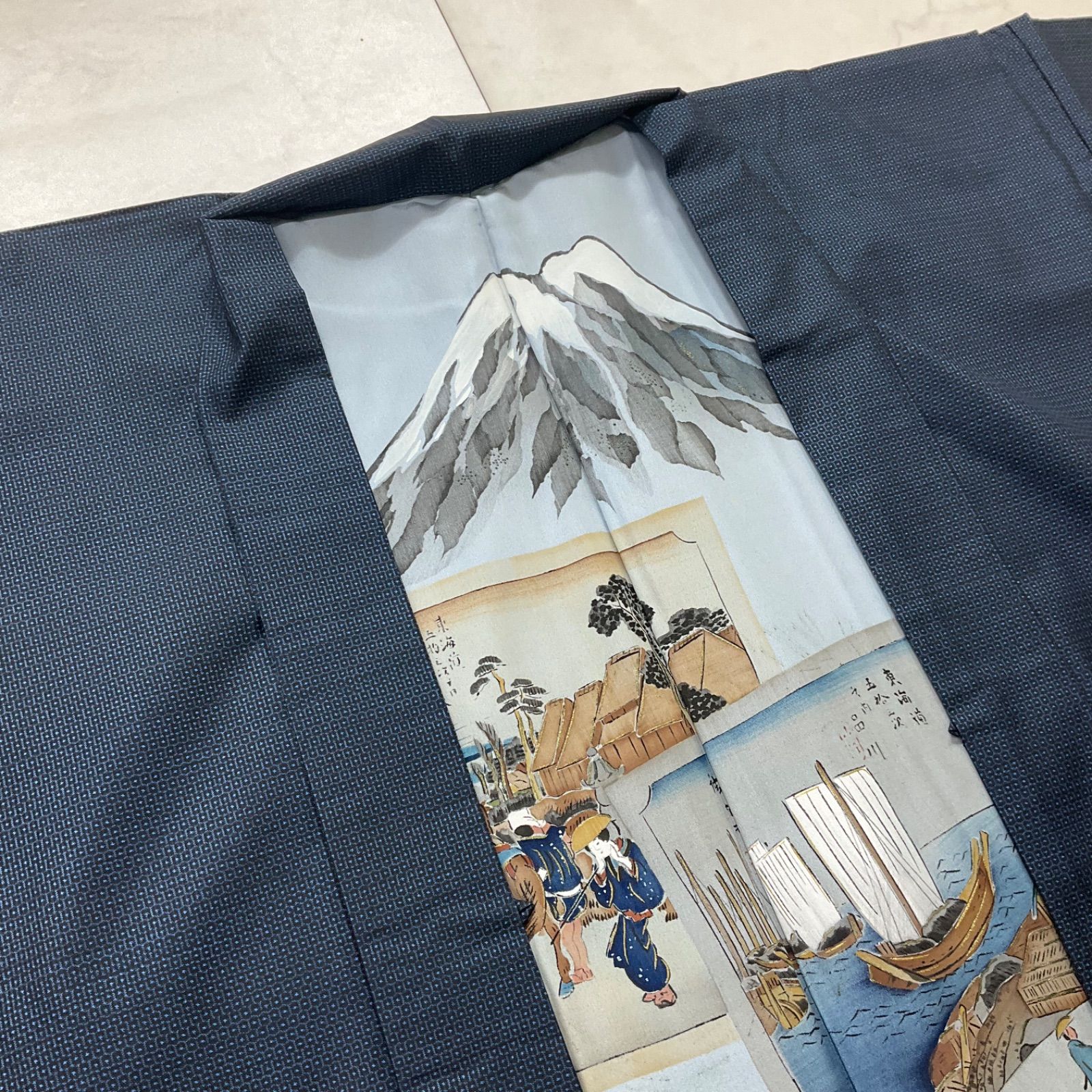 kimono+one⬛️男前屋⬛️男長羽織⬛️本場奄美大島紬正絹⬛️裄69.5丈