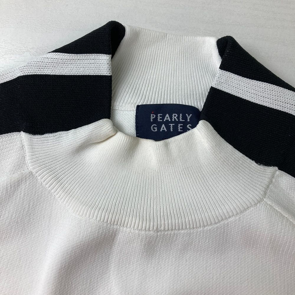 （美品）パーリーゲイツ、モックネック、ニットワンピース、ブラック色、サイズ1 パーリーゲイツ レイヤード風 モックネックニットワンピース