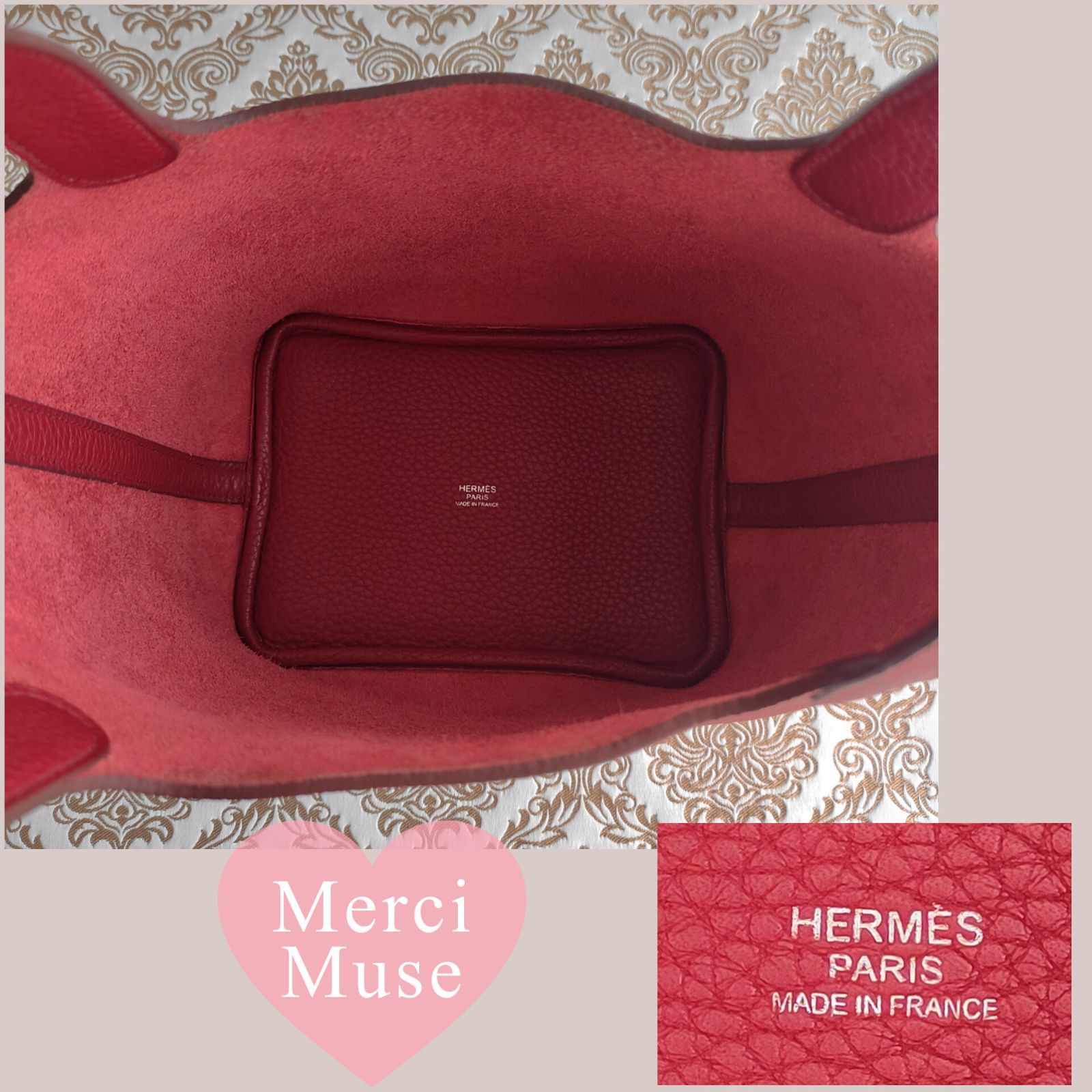 ❤お得なお品❤ピコタンロックPM18 ルージュアッシュ SV エルメス U刻印 ❤お得なお品❤ピコタンロックPM18 ルージュガランス SV エルメス