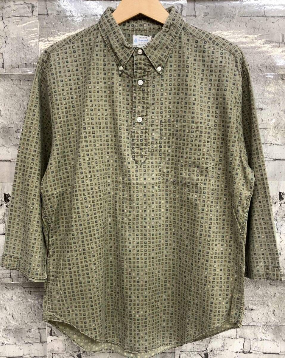 TOWNCRAFT タウンクラフト 60s 総柄 長袖シャツ Lサイズ