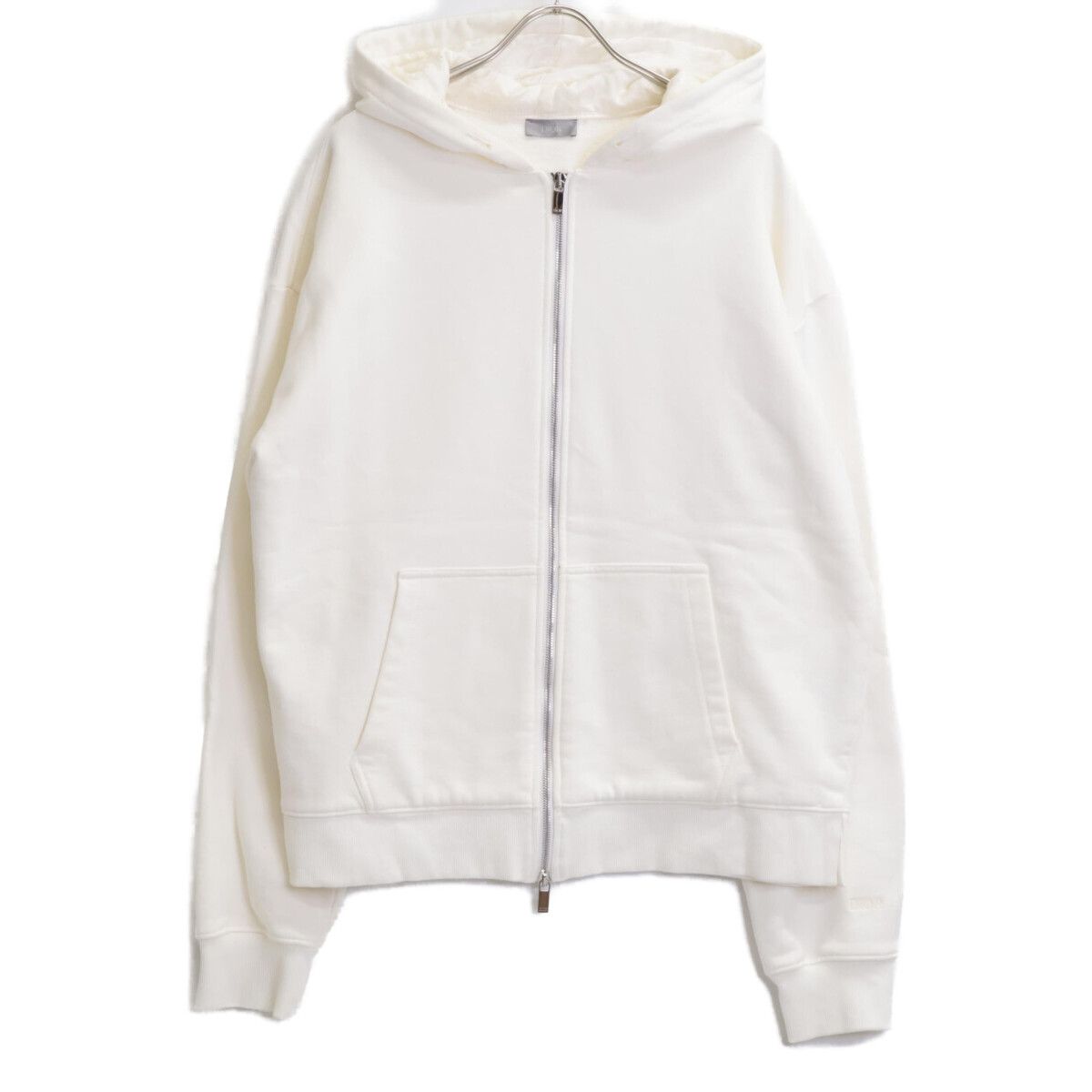 DIOR ディオール ﾎﾜｲﾄ ｺｯﾄﾝ×ｼﾙｸ ｼﾞｯﾌﾟｱｯﾌﾟﾊﾟｰｶｰ L