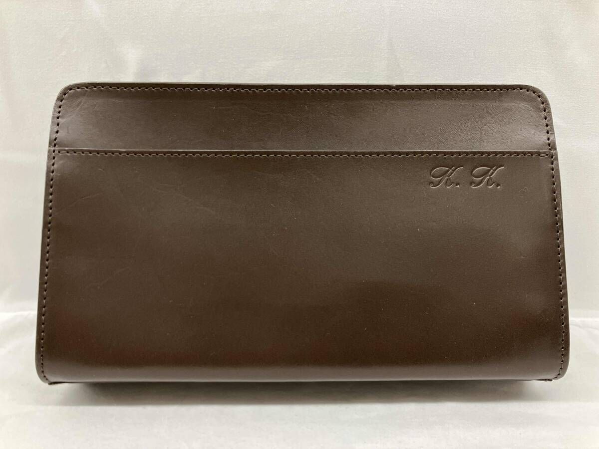 ITAGAKI イタガキ ハンドルポーチ レザーバッグ ブラウン - メルカリ