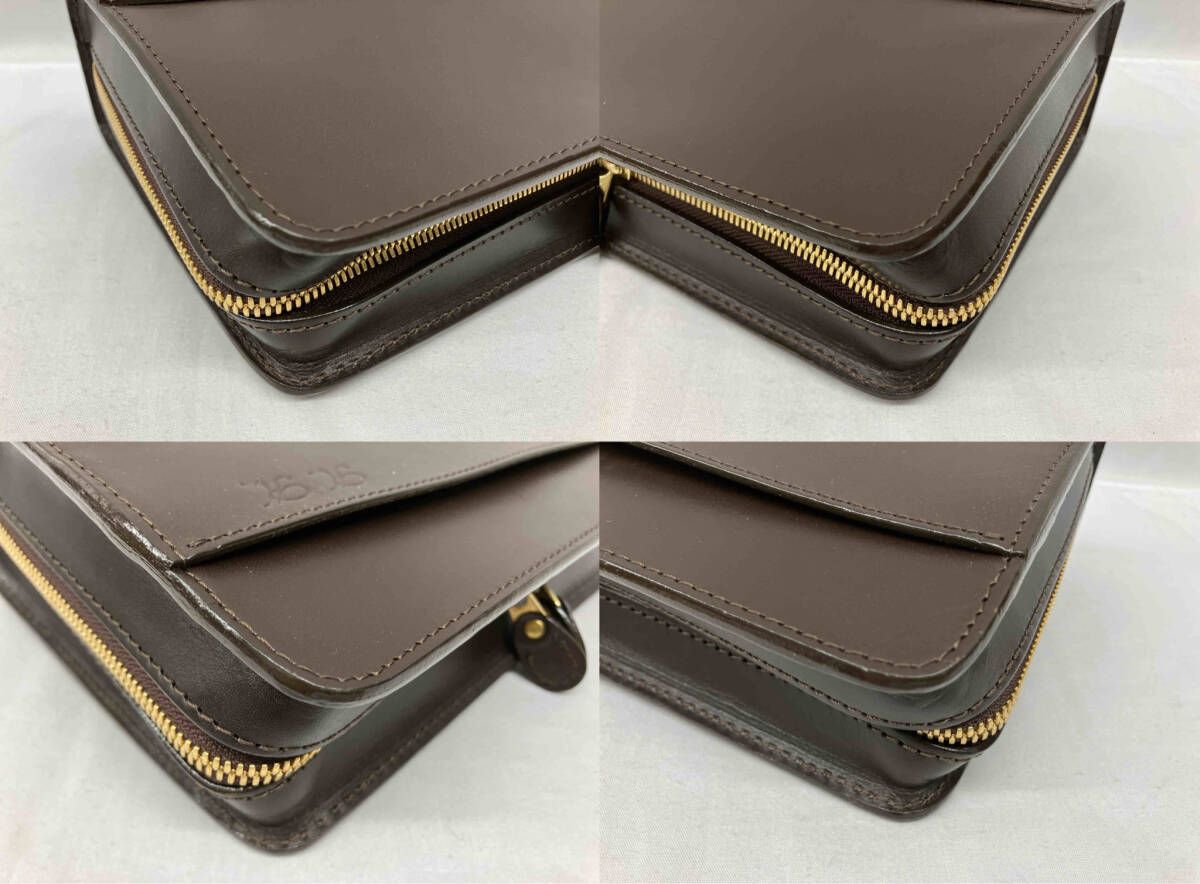 ITAGAKI イタガキ ハンドルポーチ レザーバッグ ブラウン - メルカリ