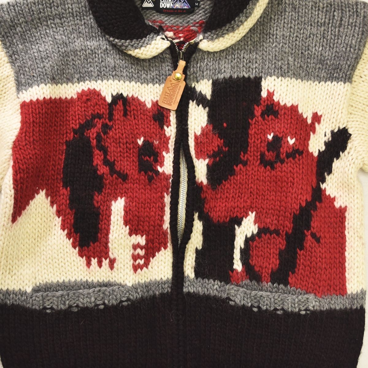 90s ヴィンテージ ファーストダウン FIRSTDOWN PURE NEW WOOL ジップ