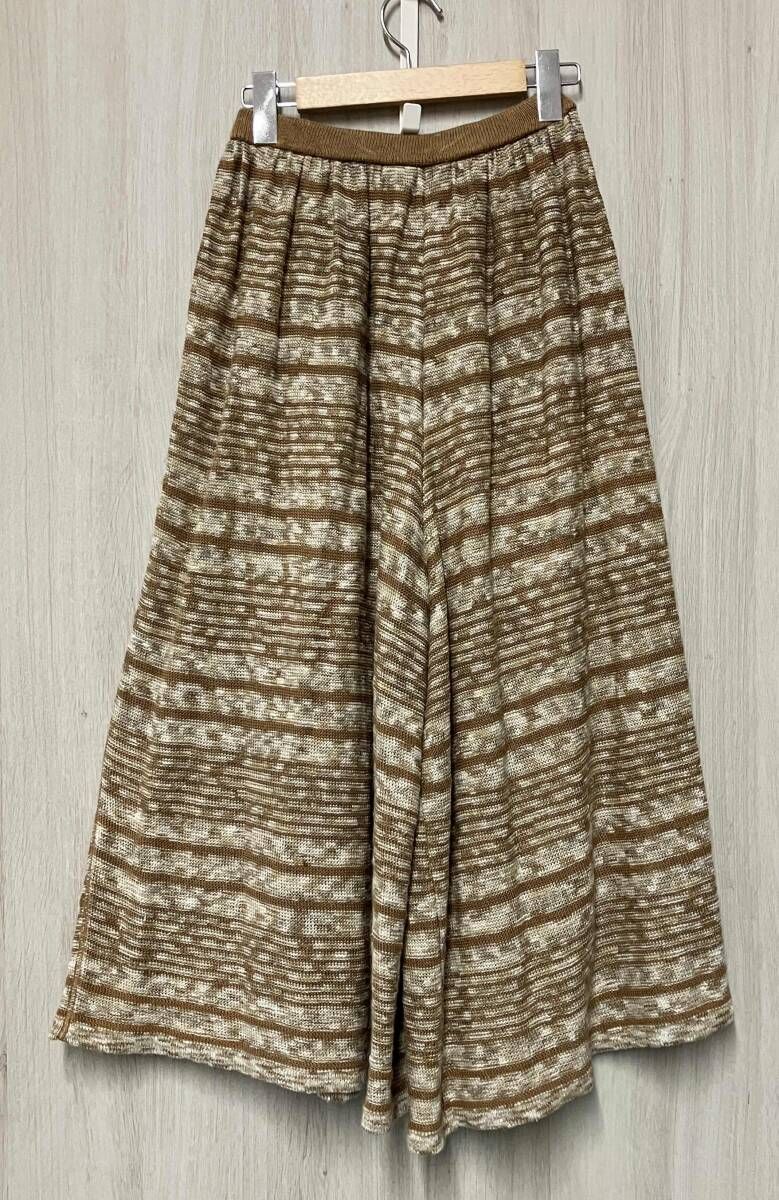 ISSEY MIYAKE イッセイミヤケ スカート 麻 アクリル ブラウン系 Sサイズ