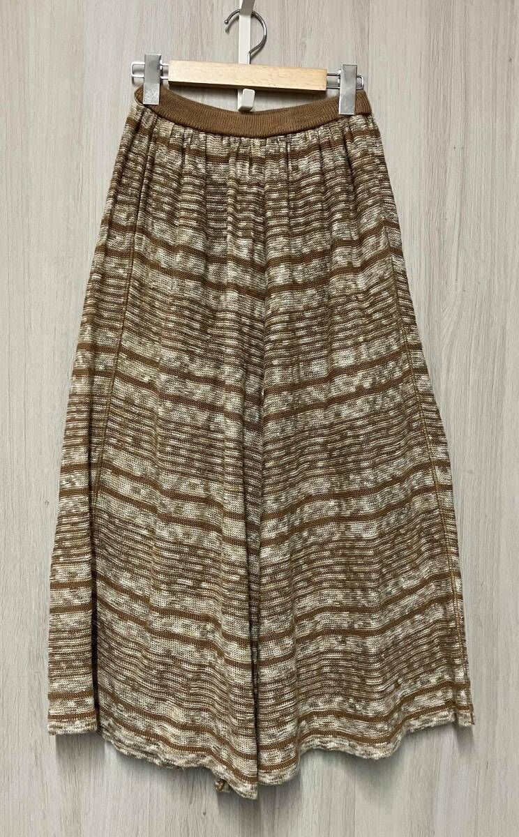 ISSEY MIYAKE イッセイミヤケ スカート 麻 アクリル ブラウン系 Sサイズ