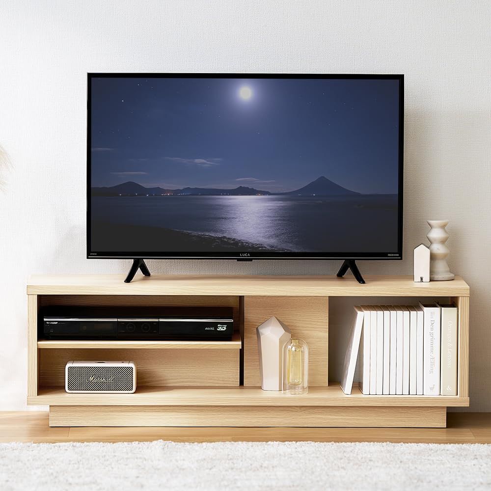 45型まで対応 アイリスオーヤマ コードを隠せる テレビ台 収納棚付き A