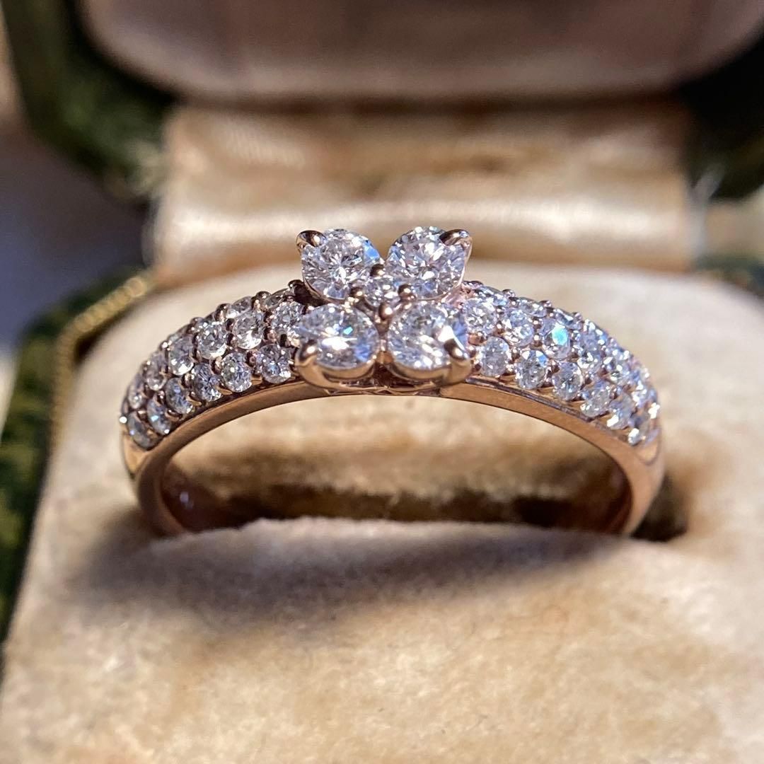 k18PG ポンデヴェキオ お花リング 天然ダイヤモンド0.70ct 指輪リング