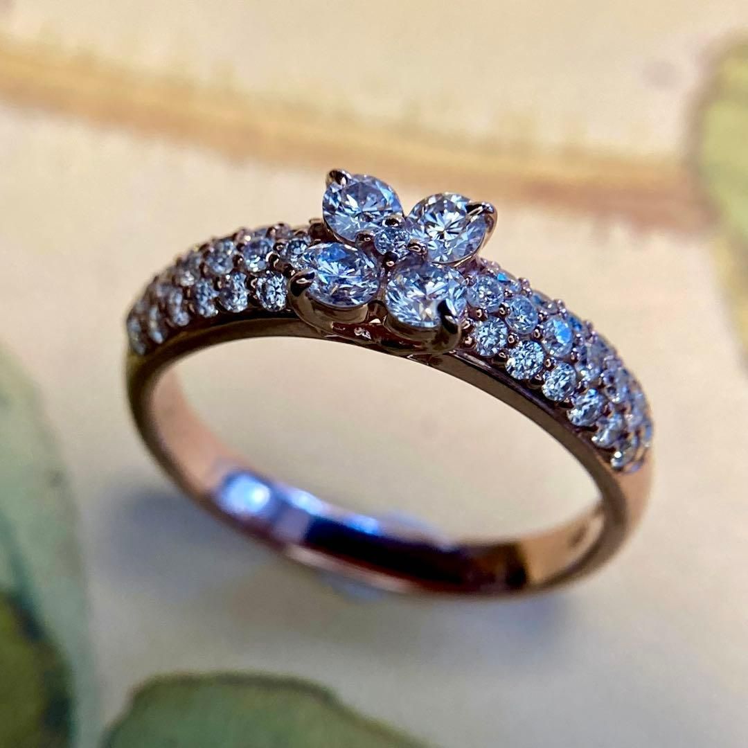 ポンテヴェキオ ダイヤモンド パヴェ フラワーリング K18PG 楽天市場】ポンテヴェキオ Ponte Vecchio リング 5モチーフ フラワー