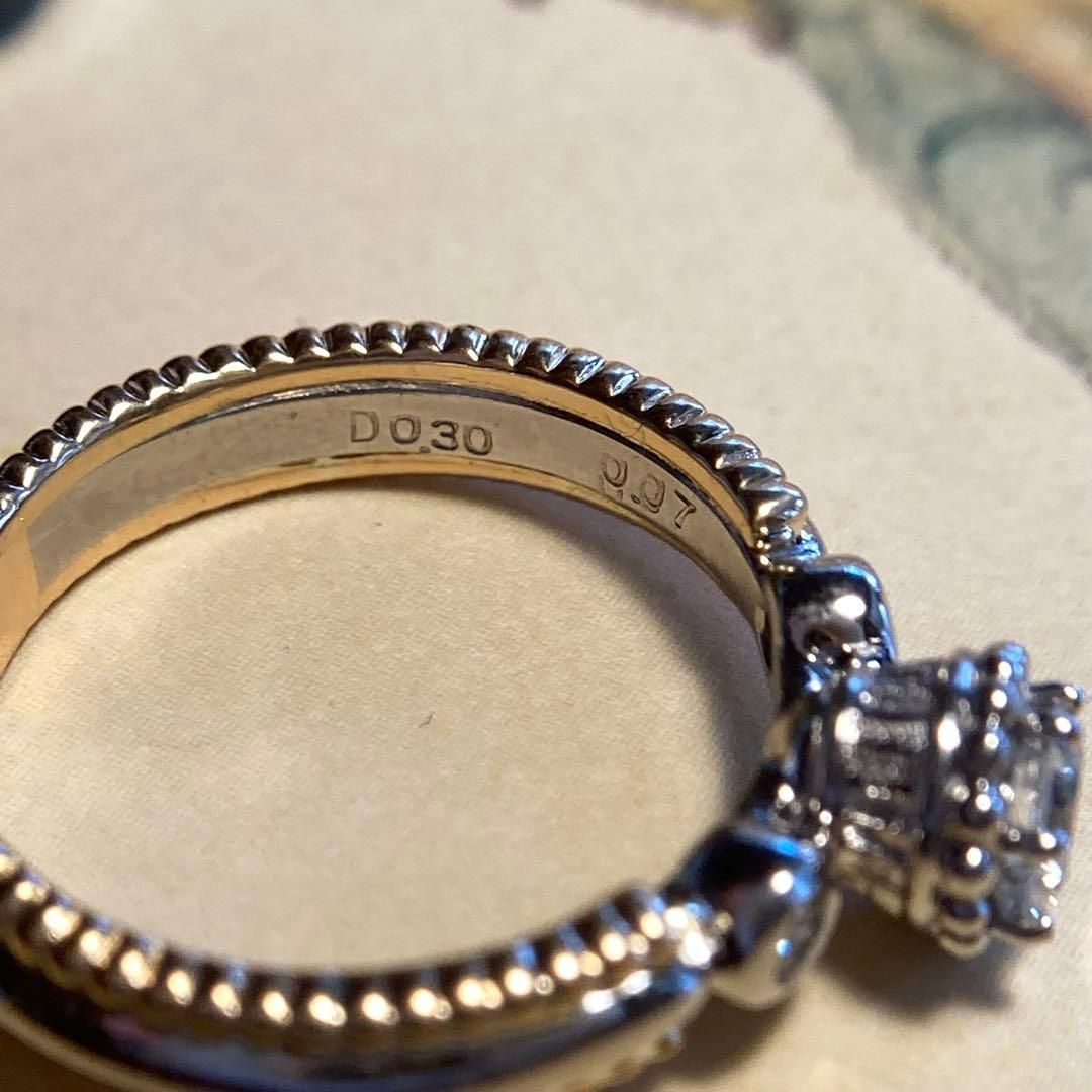 k18 pt900 巨匠 石川暢子先生 粒金細工 ダイヤモンド リング 指輪