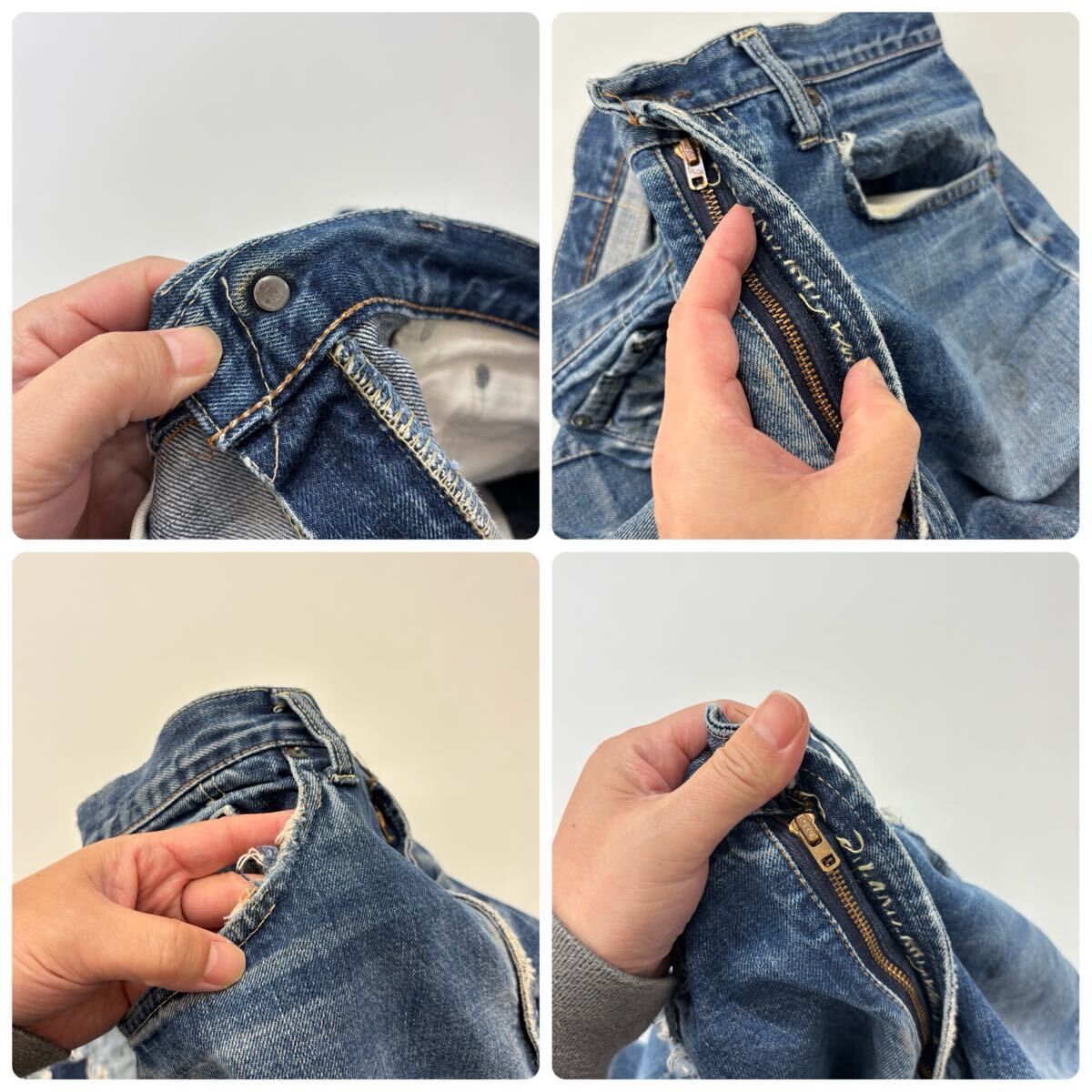 70s Vintage LEVI'S 505 A TYPE BIGE リーバイス Aタイプ ボタン裏 6