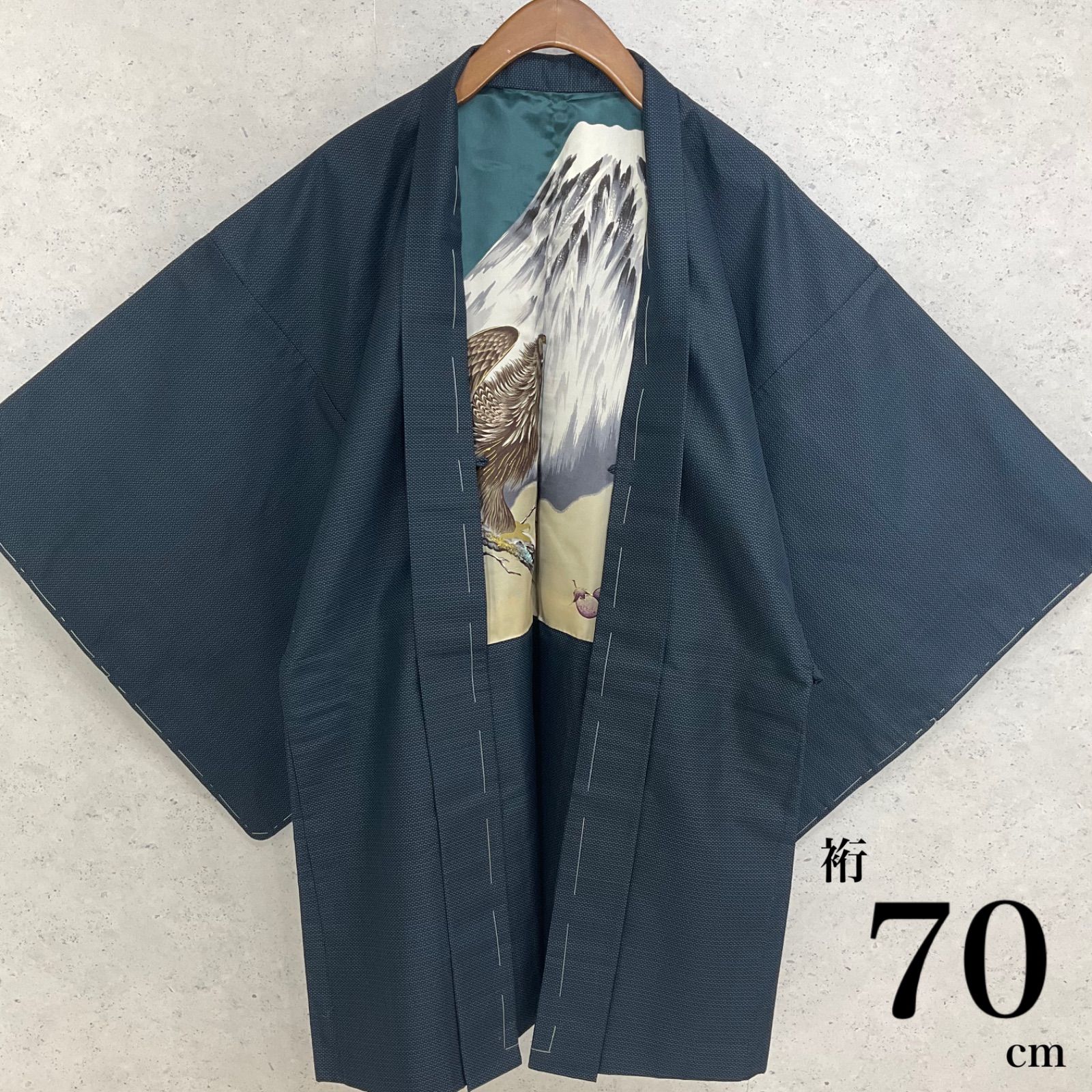 限定SALE，SALEkimono+one⬛️男前屋⬛️未使用同然⬛️男長羽織⬛️大島紬正絹⬛️仕付け糸付き⬛️作家物⬛️裄70丈90.5⬛️男着物男長羽織男襦袢男袴角帯男帯 羽織