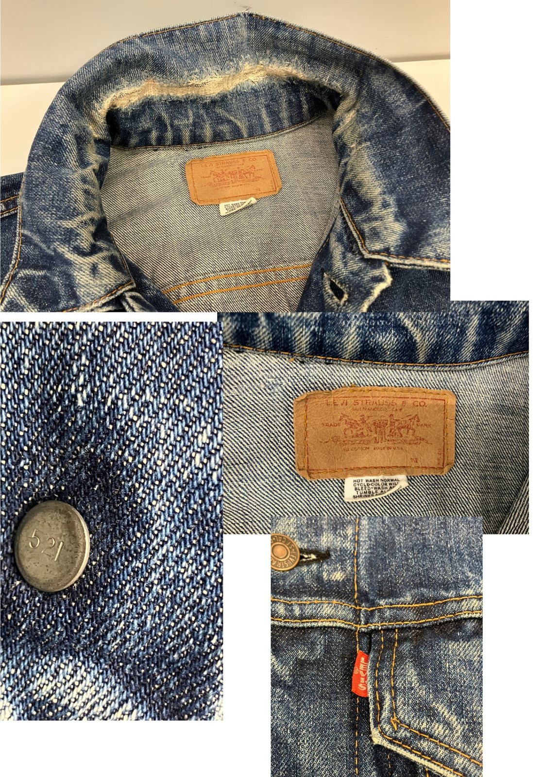リーバイス Levi's 70's 70年代 71205 BIGE ロング丈 ボタン裏524刻印