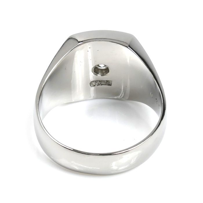 昭和レトロ　Pt850 リング　指輪　中古品　造幣局 Pt850プラチナ 印台 ダイヤ リング・指輪 ダイヤモンド0.31ct 18号