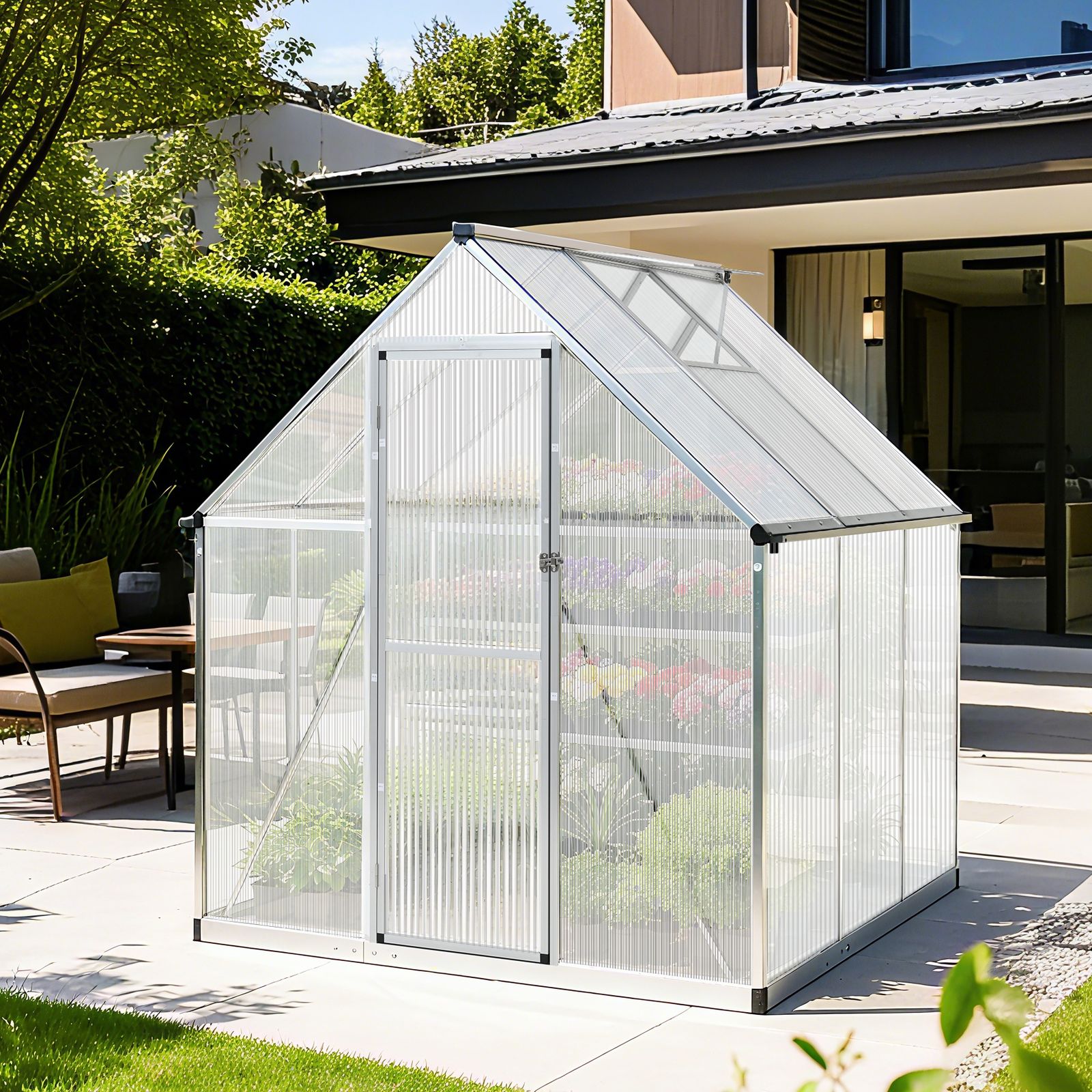 奥行169cmタイプ】アルミ温室 家庭用温室 大型 花園温室 温室 家庭用