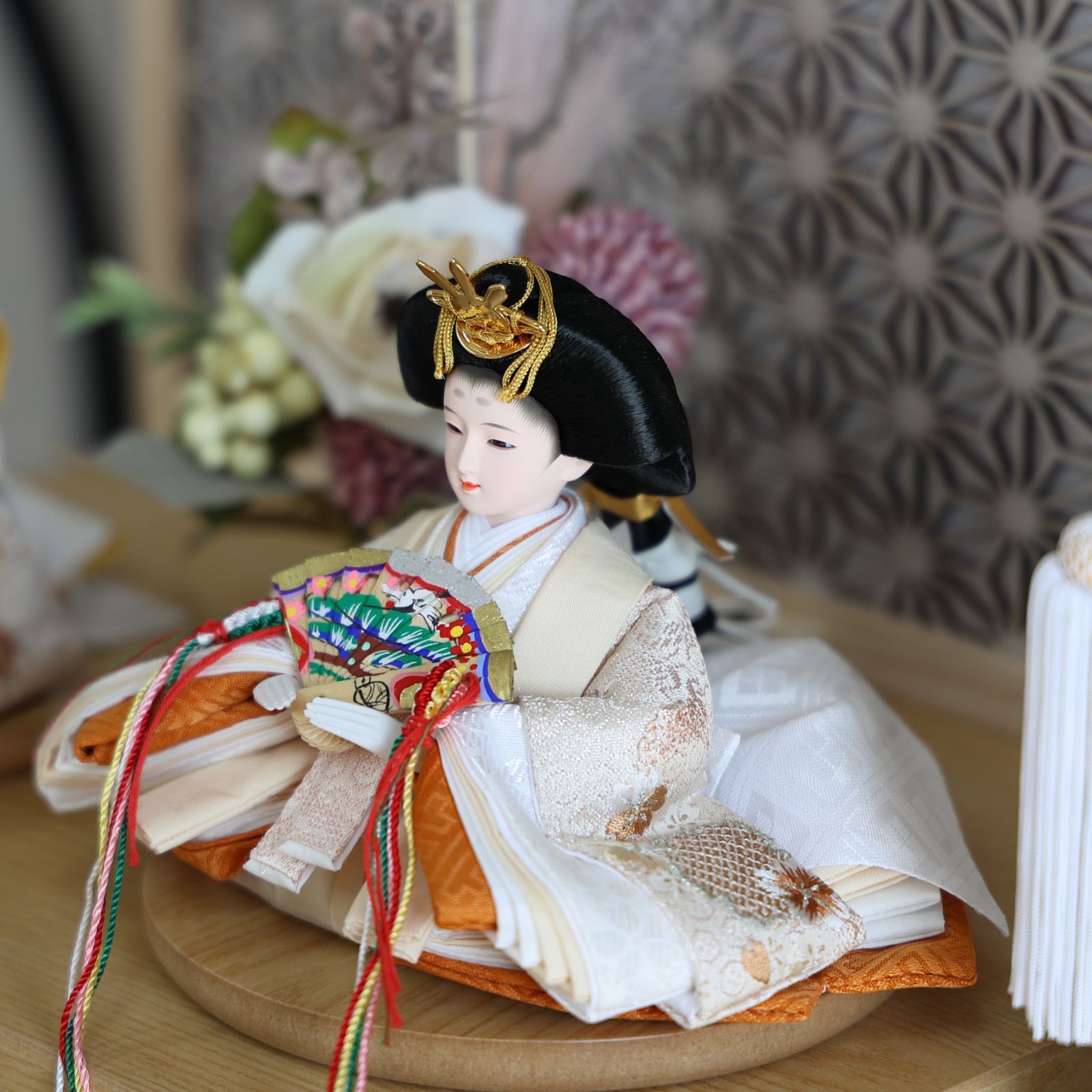 コンパクト収納雛飾りセット お名前旗