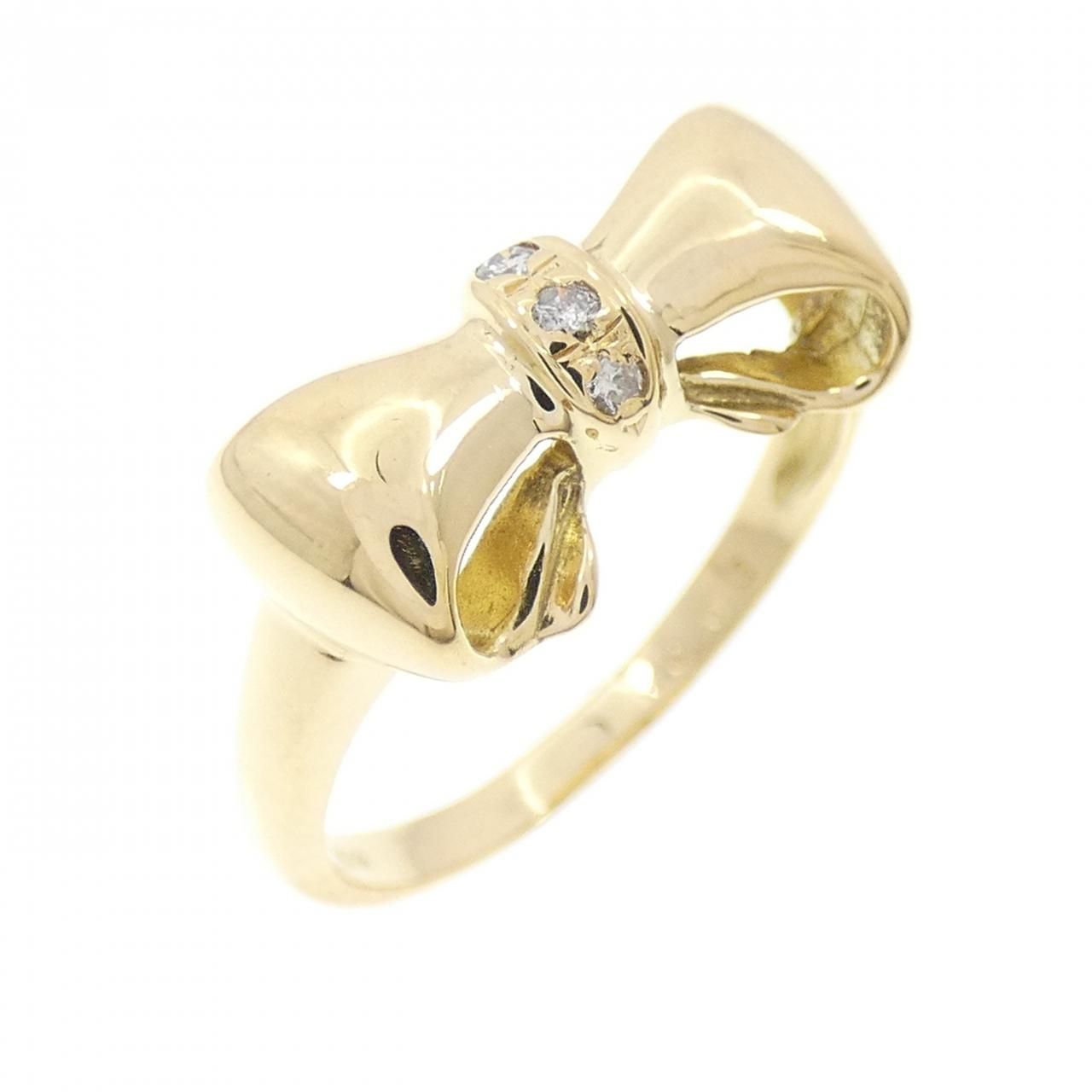 K18YG リボン ダイヤモンド リング 0.03CT - メルカリ