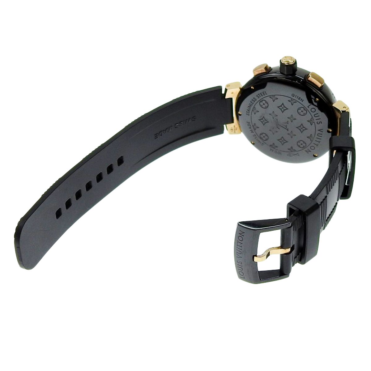 ルイ・ヴィトン タンブール イン ブラック ラウンド Q118N PG/SS