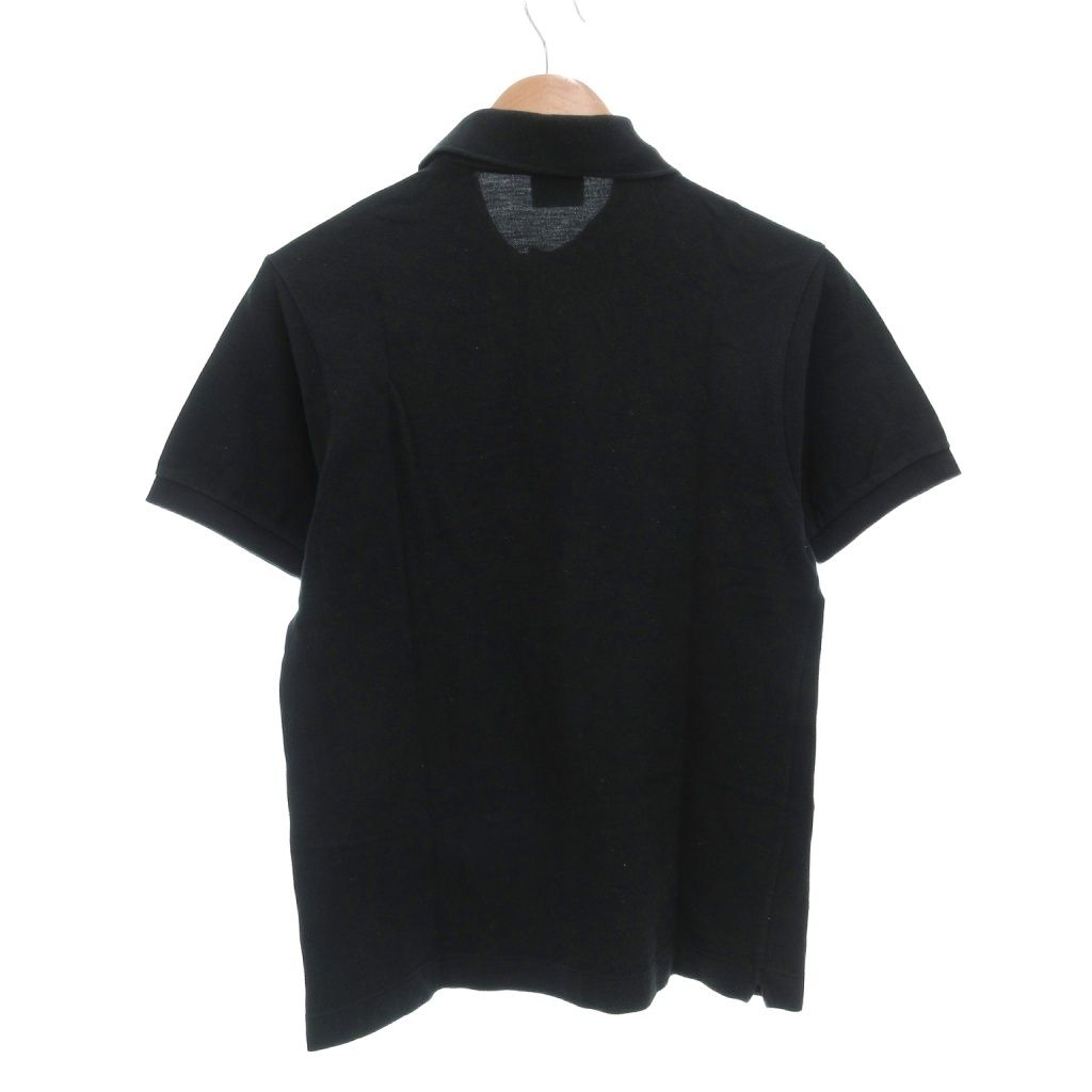 ラコステ LACOSTE ポロシャツ 半袖 3 M 鹿の子 ロゴ 黒 ブラック /AE