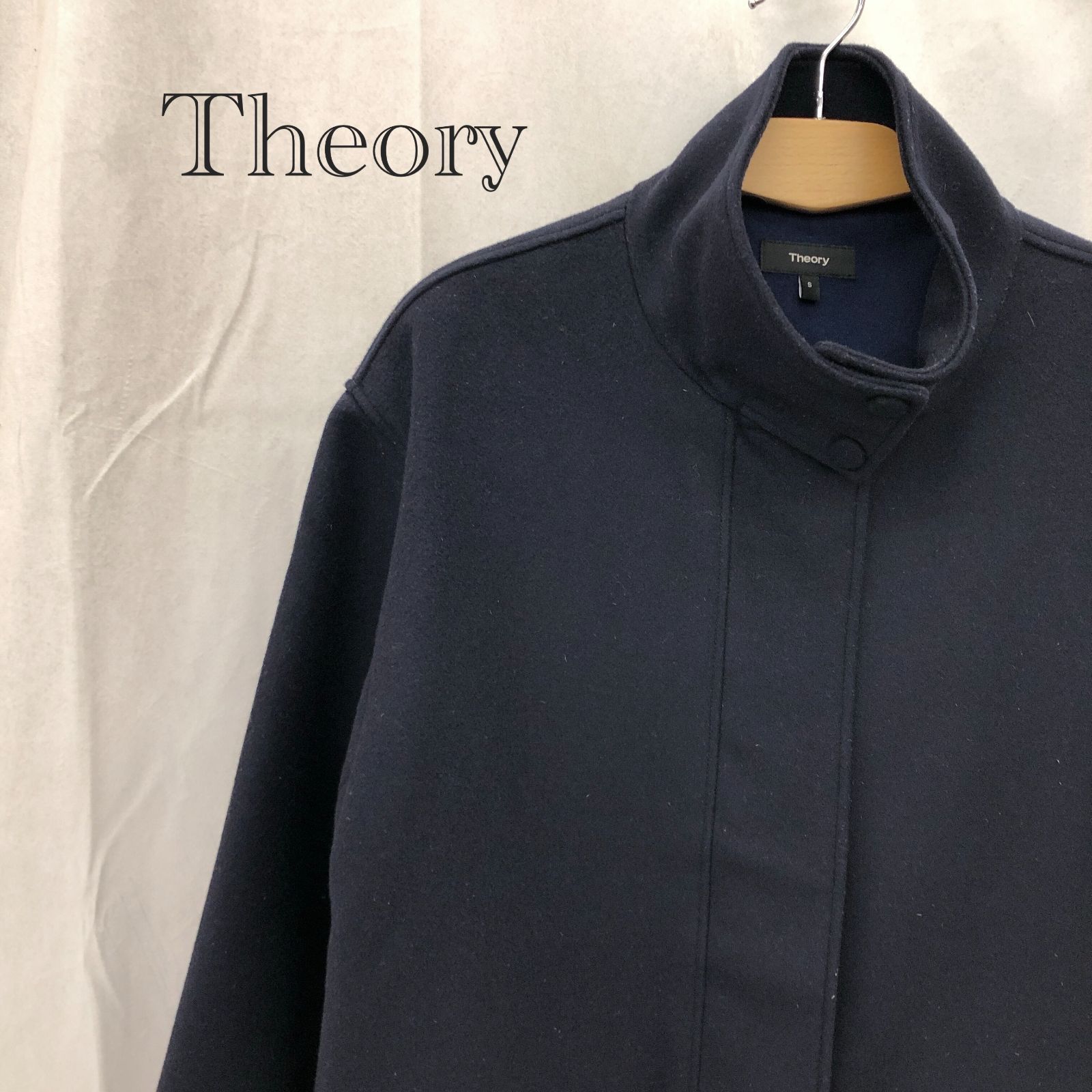 theory セオリー スタンドカラーコート アウター s ネイビー