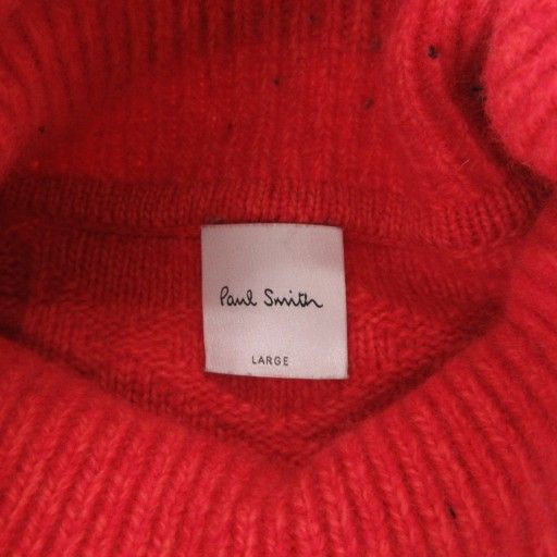 Paul Smith / ニット・セーター(厚手)/L/ウール/RED ポールスミス PAUL SMITH ニット セーター L 長袖 タートルネック