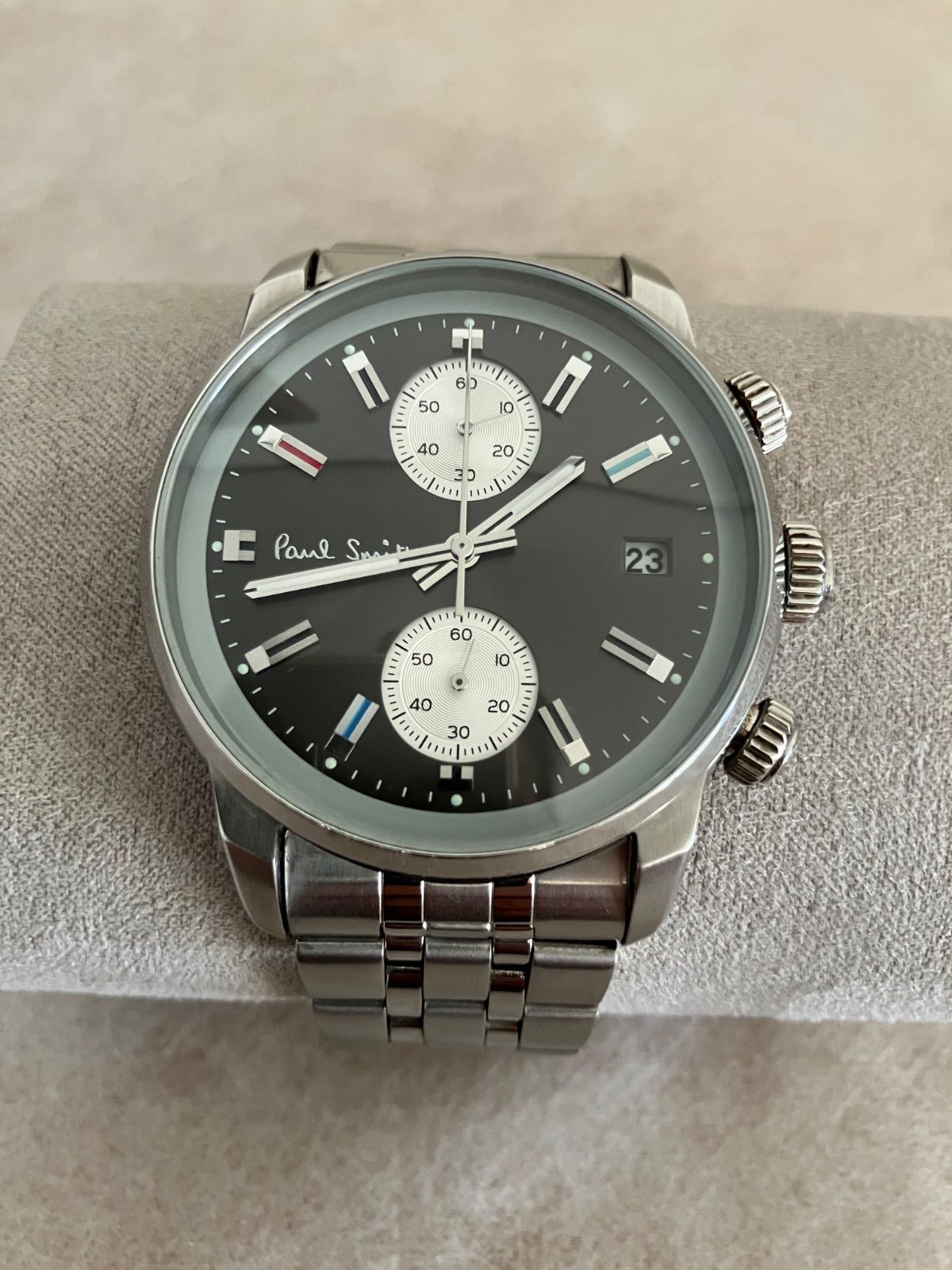 値下げ 稼働☆Paul Smith トノー型 QZ腕時計 電池新品 値下げ 稼働