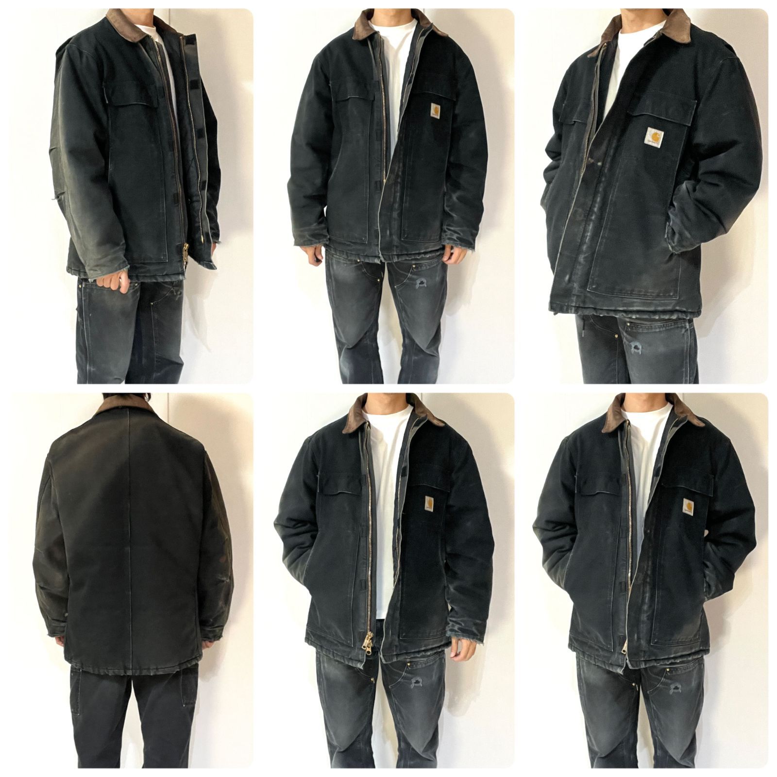 90s~00s Carhartt トラディショナルコート L 黒 フェード カーハート】トラディショナルジャケット L 黒 フェード 90s