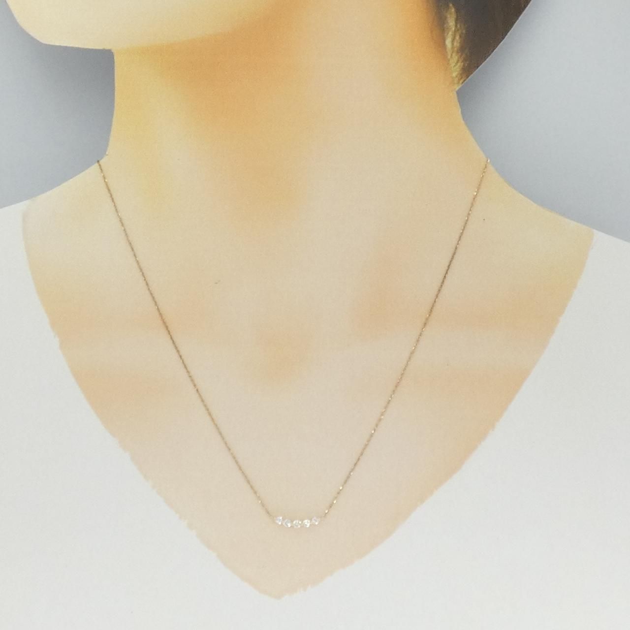 K10PG ダイヤモンド ネックレス 0.16CT - メルカリ