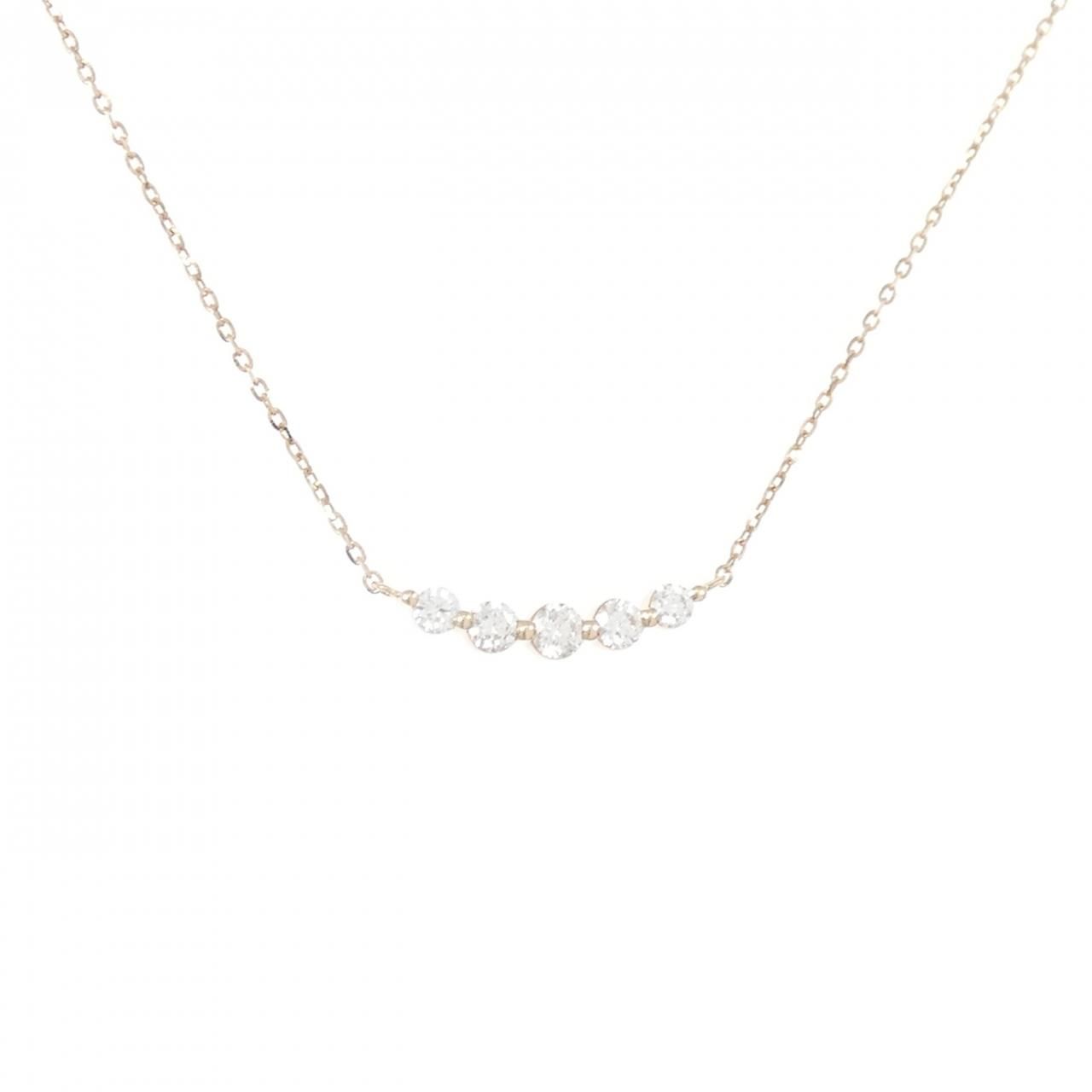 K10PG ダイヤモンド ネックレス 0.16CT - メルカリ