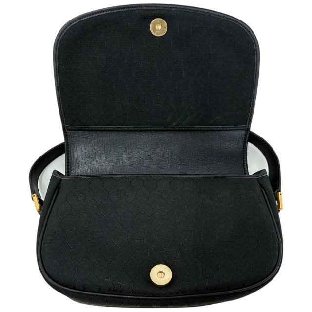 Dior ハニカム柄 ショルダーバッグ ブラック PVC×レザー ディオール