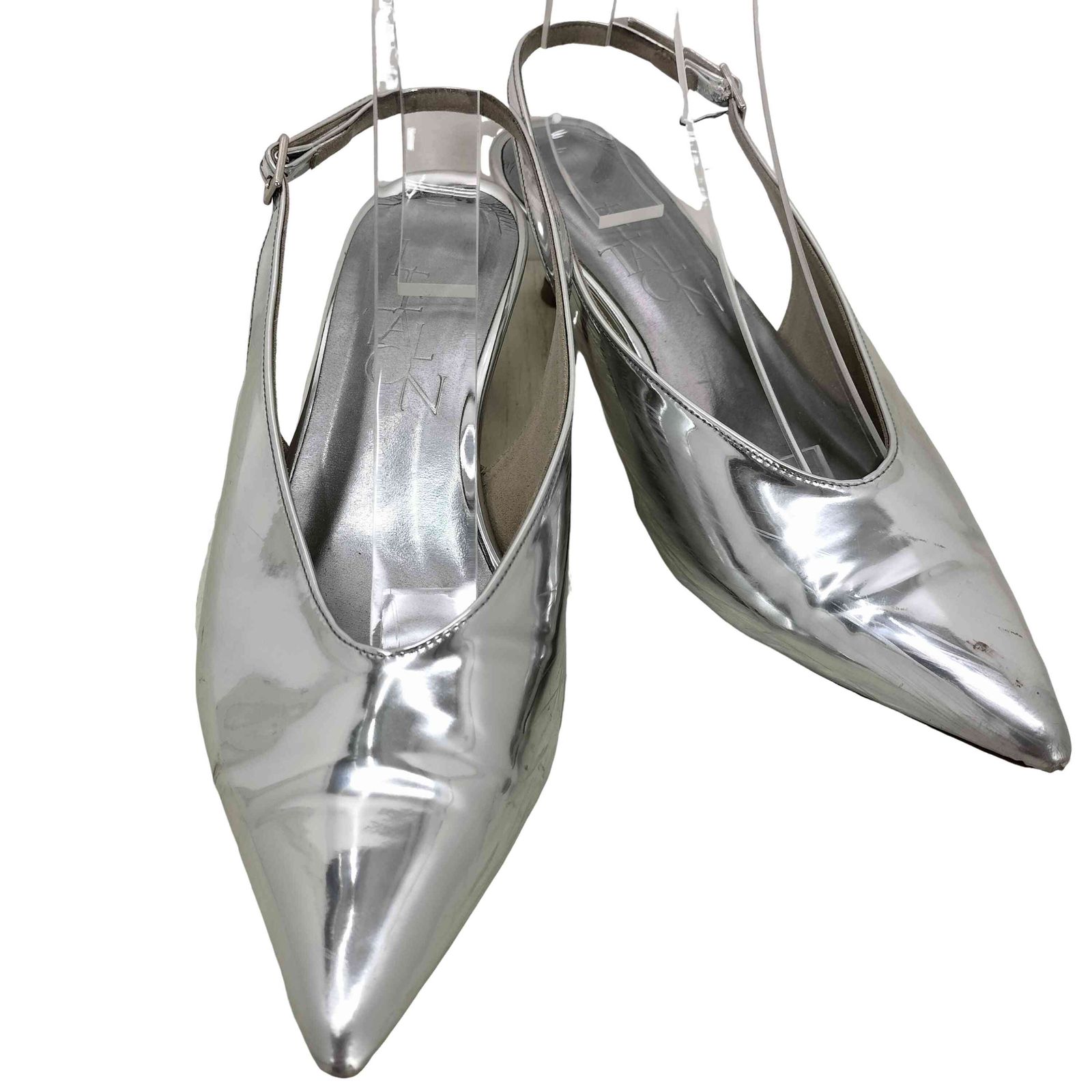 極美品✨ルタロン LE TALON シルバー ポインテッドトゥ Vカット 24 極