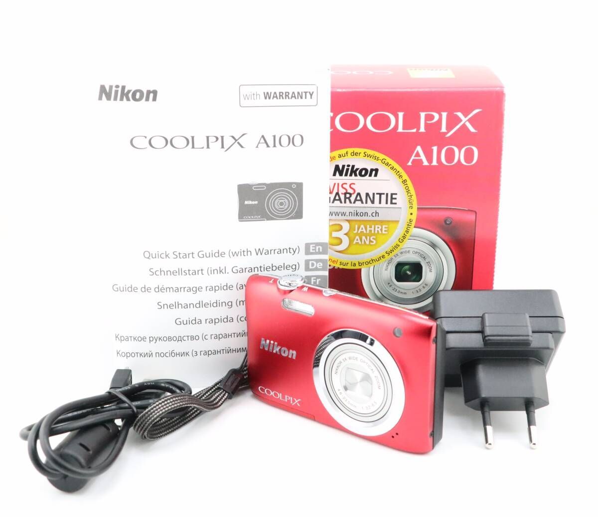 Nikon COOLPIX A100レッド バッテリーチャージャー付き Nikon COOLPIX A100レッド バッテリーチャージャー付き 【公式通販】