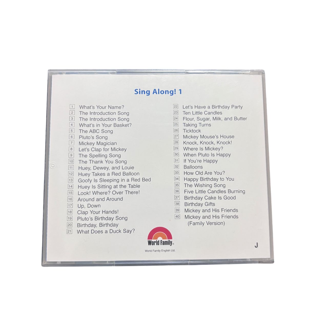 Sing Along シングアロング 2017年ごろ 歌のCD1枚目 DWEディズニー英語