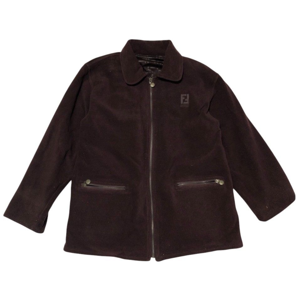 希少 90s FENDI フェンディ ズッカ柄 リバーシブル フリースジャケット