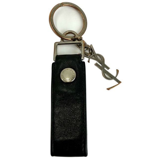 SAINT LAURENT レザー キーリング ブラック サンローラン