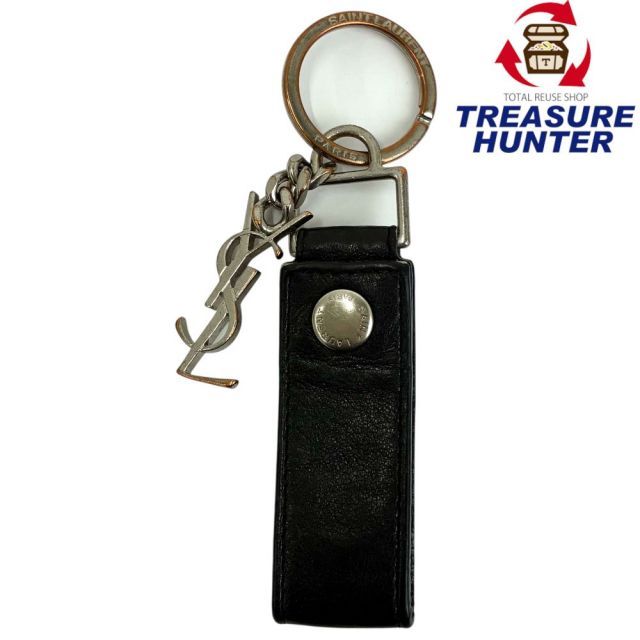 SAINT LAURENT レザー キーリング ブラック サンローラン