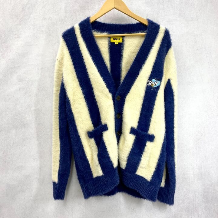 GOLF WANG モヘア シャギー ニット カーディガン ストライプ トップス