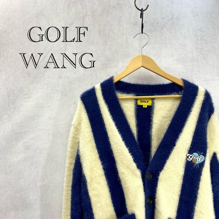 GOLF WANG モヘア シャギー ニット カーディガン ストライプ トップス